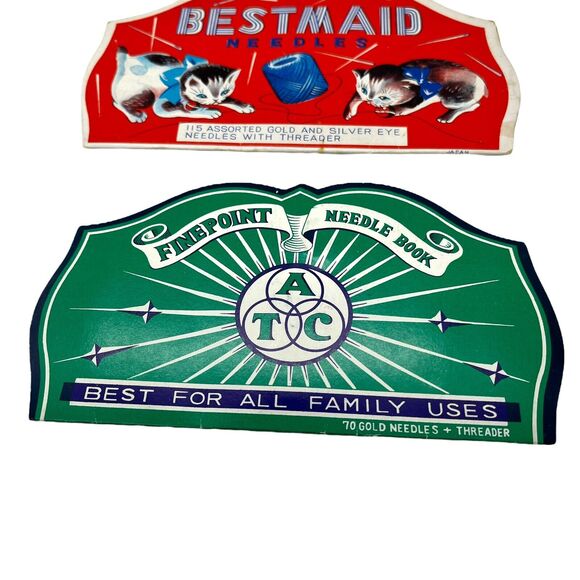 Sewing Needle Sets Vintage Best Maid, Finepoint, Advertising For Tombstones - Picture 4 of 16